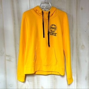 VS PINK Yellow 1/2 Zip Hoodie Pullover Campus L